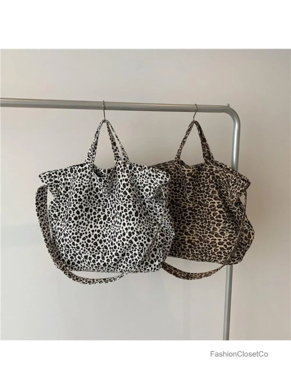 Leopard Print Hobo Bag for Women Large Capacity Shoulder Tote with Multiple
